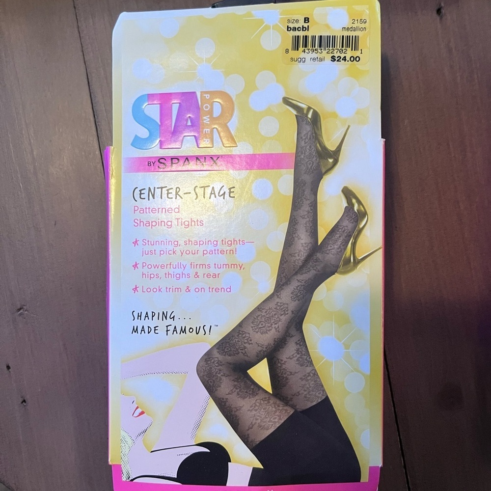 SPANX Black Patterned Shaping Tights​​